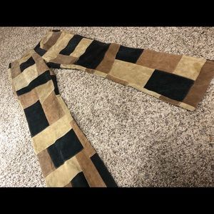 Vintage retro 90’s patchwork leather hippy pants